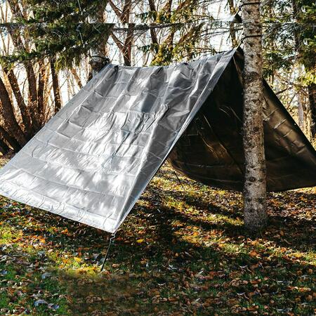 Gorilla Tarp 6ft x 8ft Max Tough 14 MIL 16x16 Weave Silver in a PDQ 97050